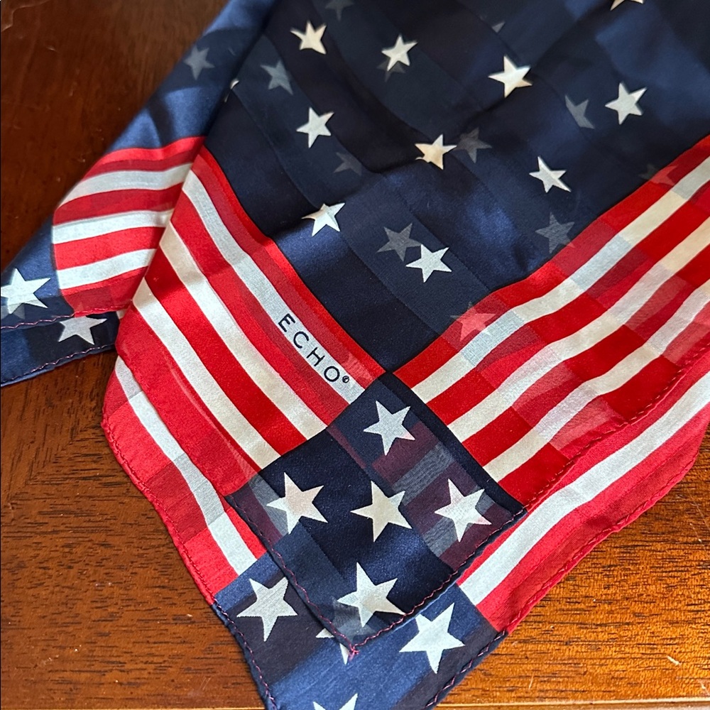 Vintage Echo Stars and Stripes Silk Scarf - Picture 3 of 6